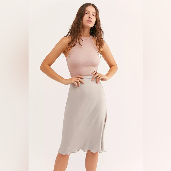 NWT Free People Wide Rib Seamless Cami high neck Top In Ballet Pink - Picture 7 of 14